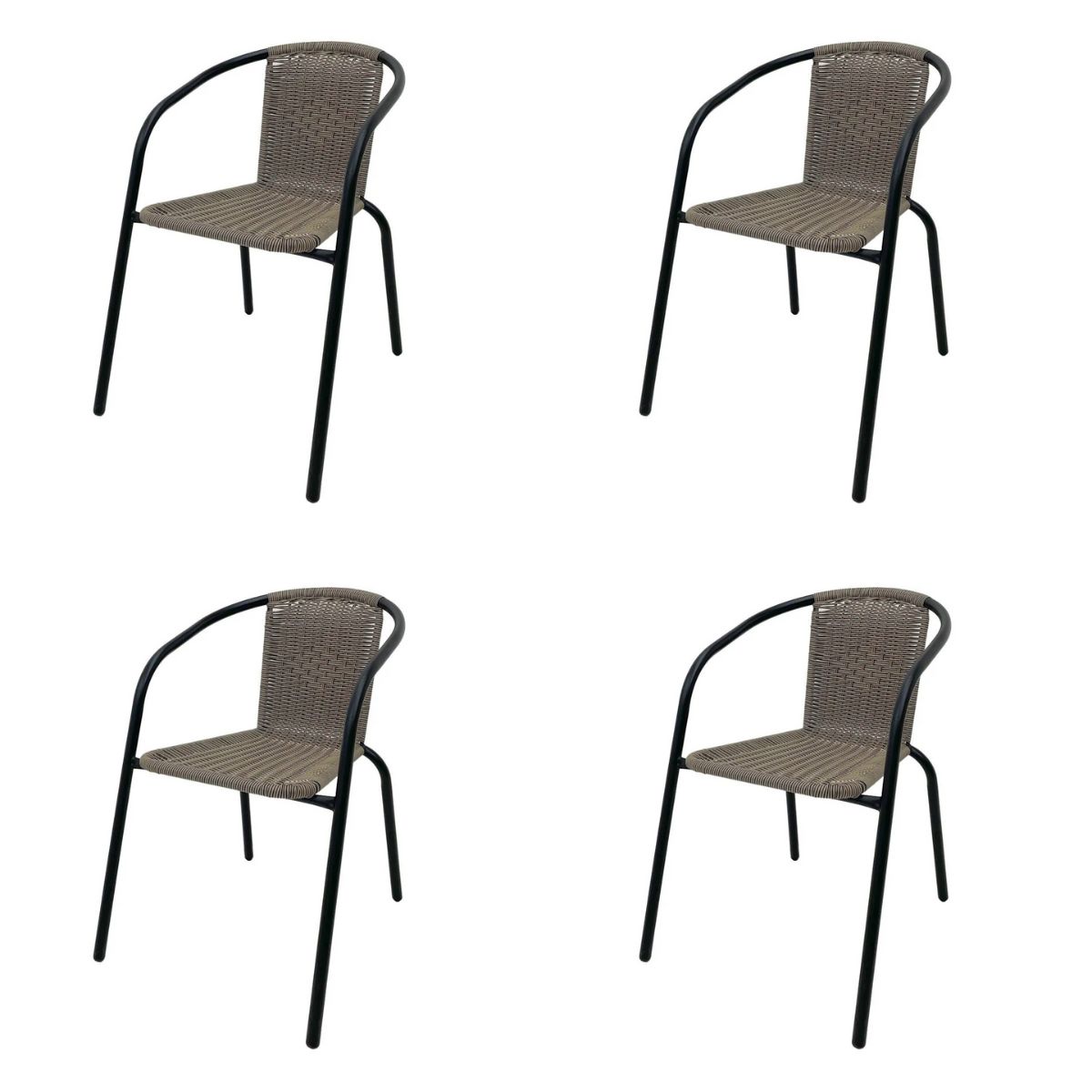 GENERICO - SILLA RATAN TERRAZA CHOCOLATE 4 UNIDADES BIGHOUSE