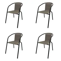 GENERICO - SILLA RATAN TERRAZA CHOCOLATE 4 UNIDADES BIGHOUSE