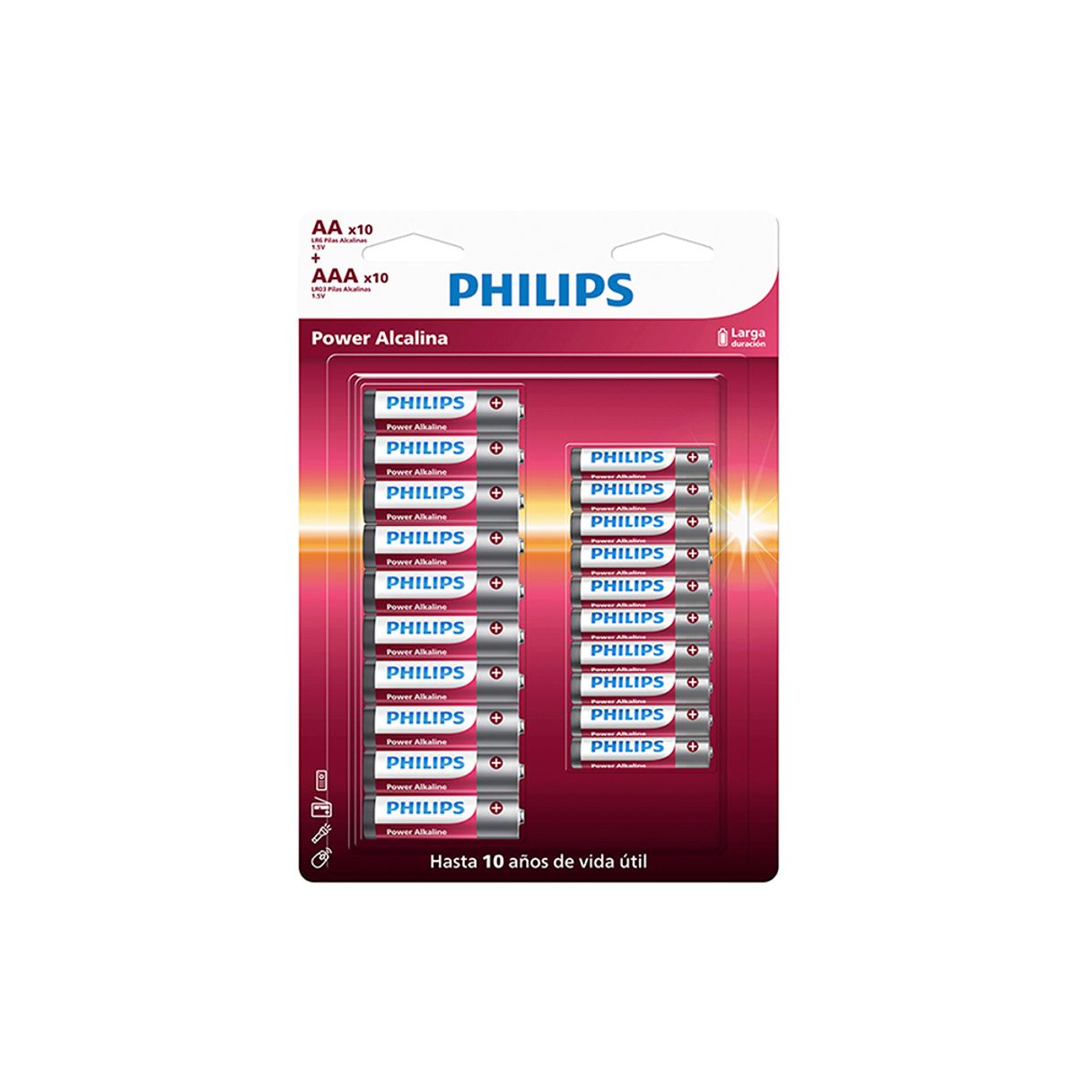 PHILIPS - Pila Alcalina AAx10 + AAAx10 Philips