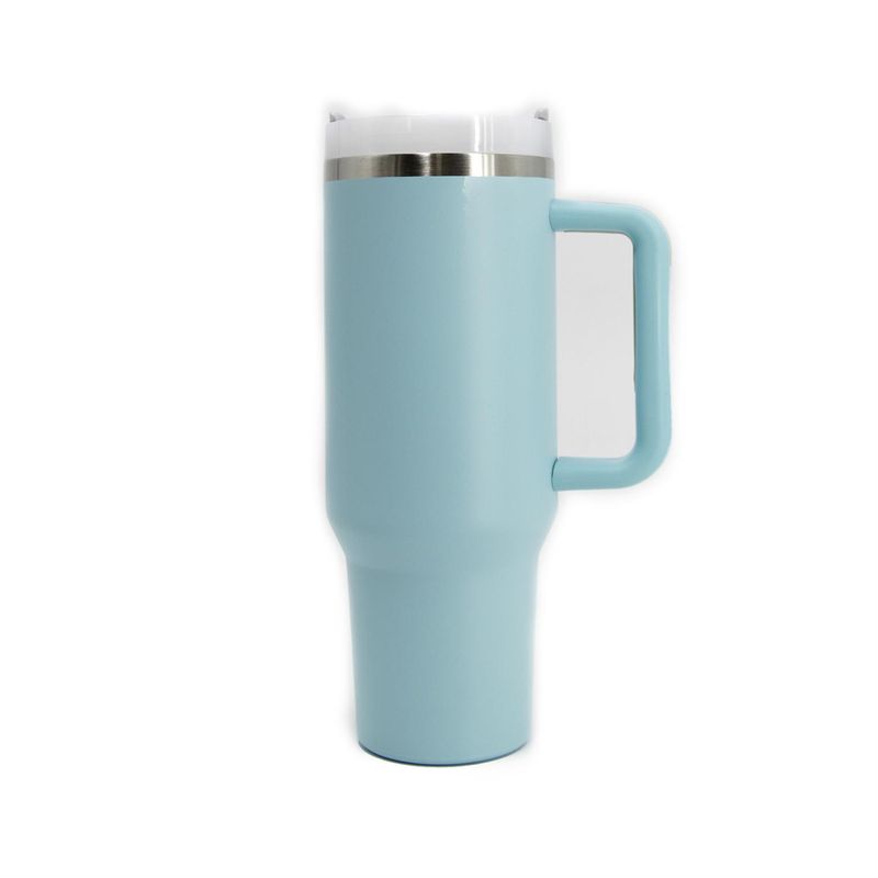 GENERICO - Vaso botella térmica 1200 ml con bombilla - Azul - 1
