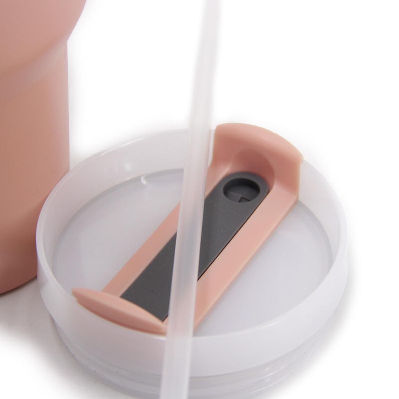 GENERICO - Vaso botella térmica 1200 ml con bombilla - Rosa - 1