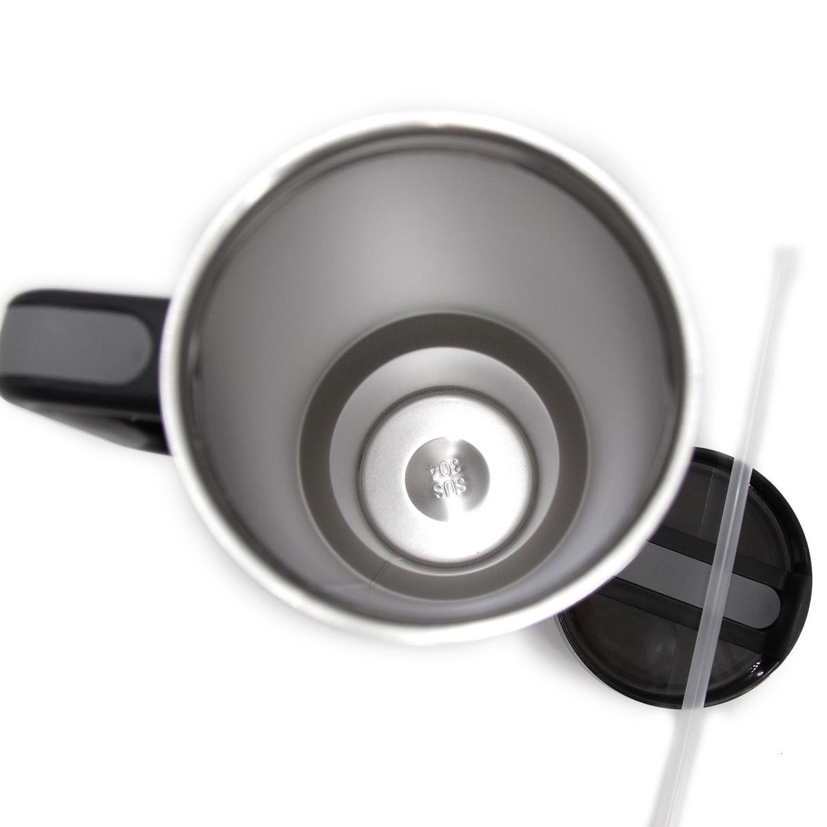 GENERICO - Vaso botella térmica 1200 ml con bombilla - Negro - 1