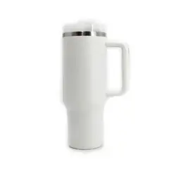 GENERICO - Vaso botella térmica 1200 ml con bombilla - Crema - 1