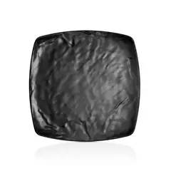 GENERICO - PLATO MELAMINA CUADRADO NEGRA 27 X 32.5 CM LINEA CARRE
