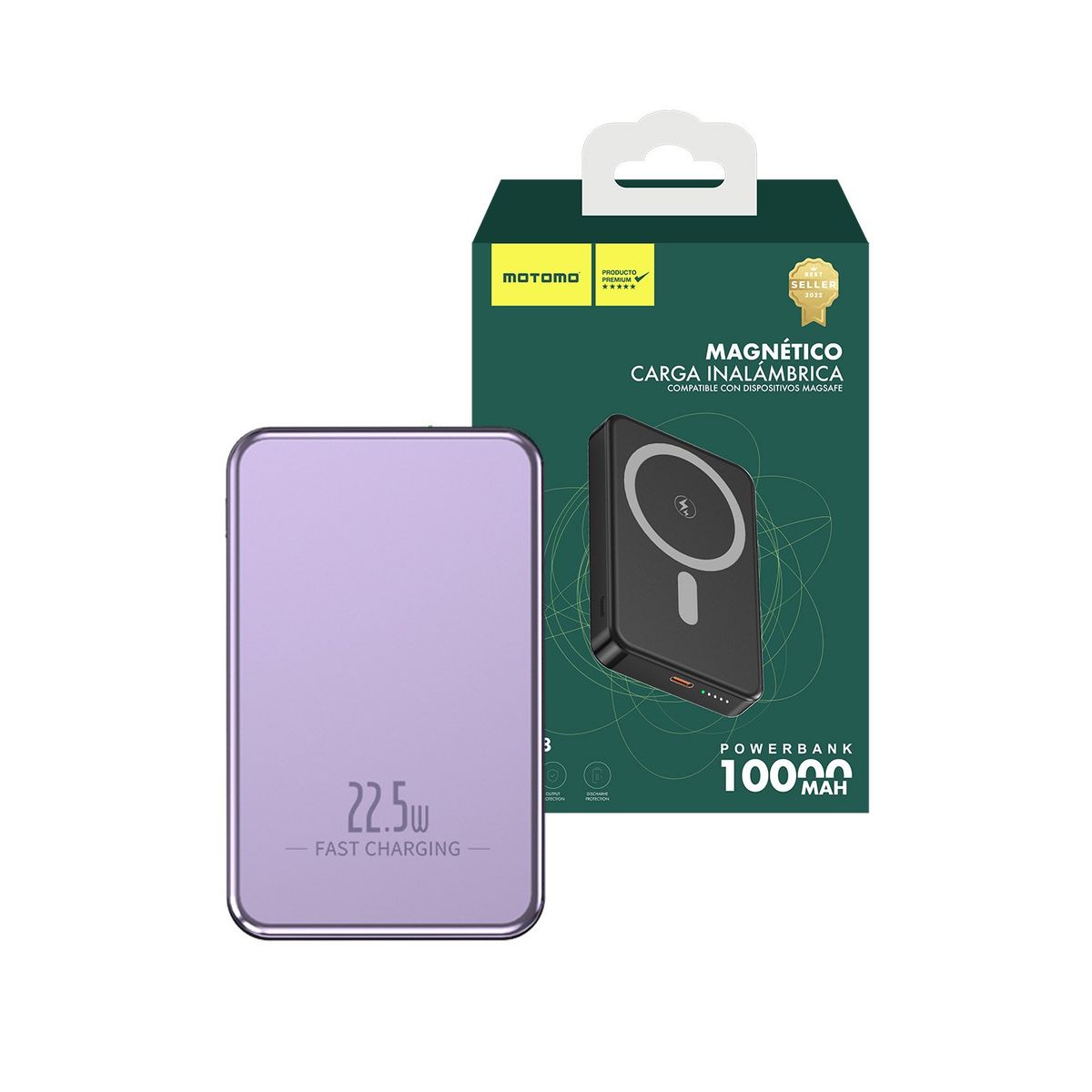 MOTOMO - Cargador Inalámbrico Motomo M0-48 Magsafe 20Wm Magnetico Purpura