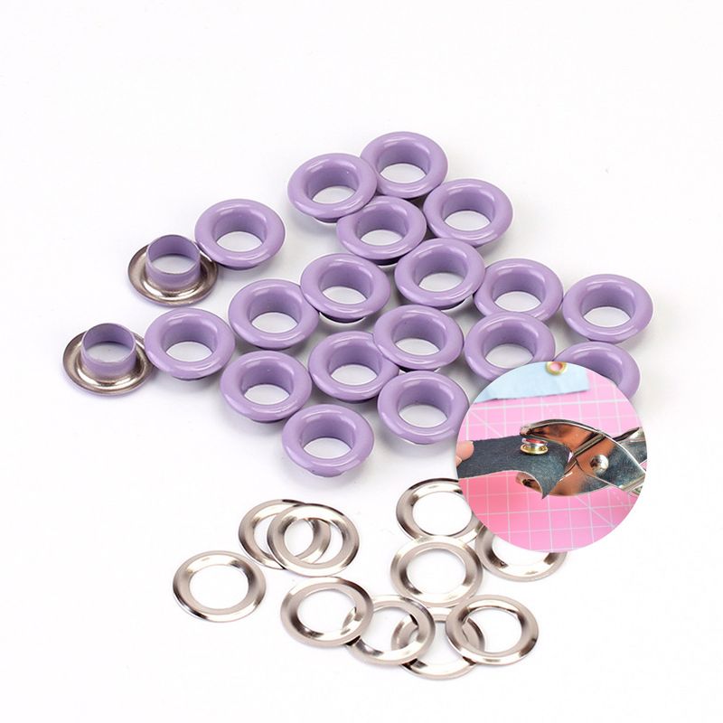GENERICO - Ojales Arandelas Ojetillo Metalicos Broche 5mm Pack 500 U Lila