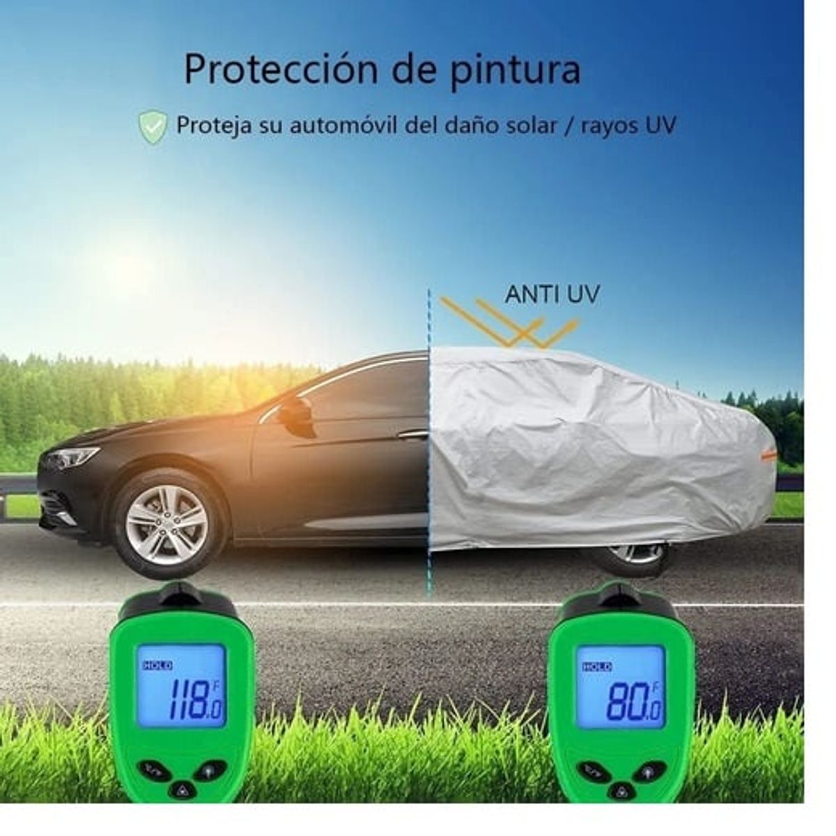 GENERICO - Carpa Funda Para Autos Impermeable Cubre Sol y Agua Talla M