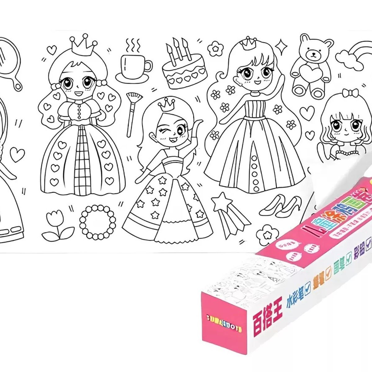 GENERICO - Rollo De Papel Para Colorear Dibujo Para Niños Manualidades