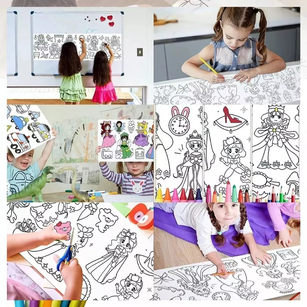 GENERICO - Rollo De Papel Para Colorear Dibujo Para Niños Manualidades