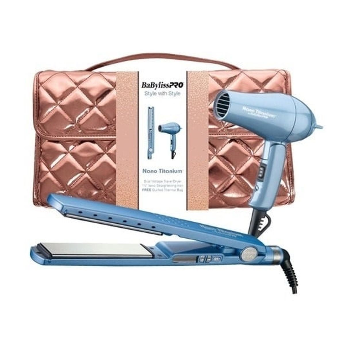 BABYLISS PRO - Kit Travel Plancha 32mm Y Secador mini Babylisspro 2UN