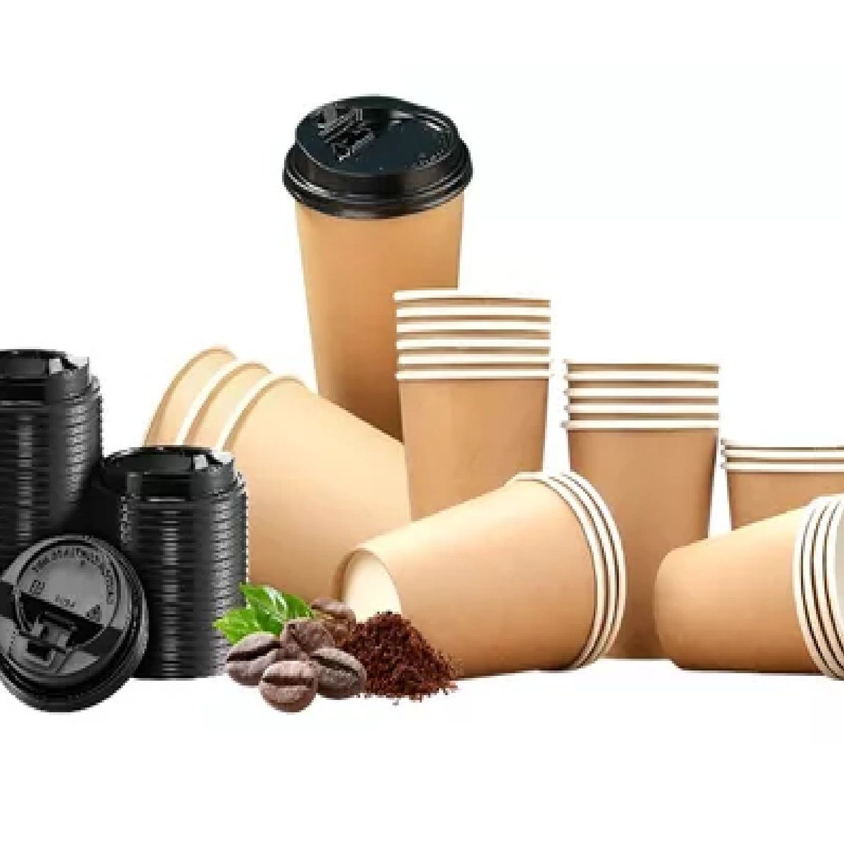 PASTELERIUSCL - 100 Vasos Kraft Vaso Para Cafe Vaso Kraft Papel C/tapa 12oz