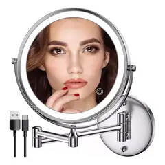GENERICO - Espejo Iluminado De Pared Recargable De Doble Zoom X7
