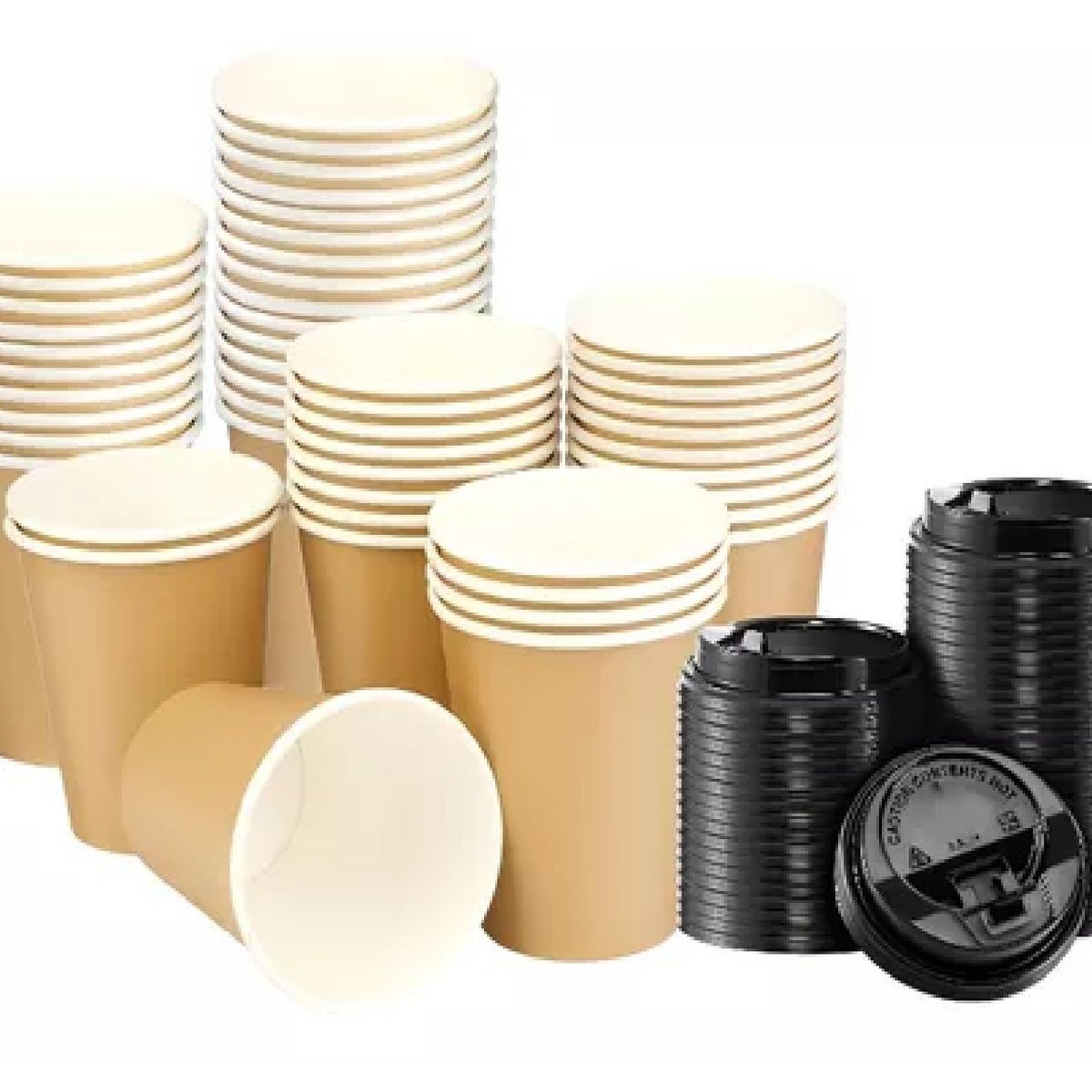 PASTELERIUSCL - X150 Vasos Para Cafe Vaso Kraft Vaso Polipapel Ctapa 12oz