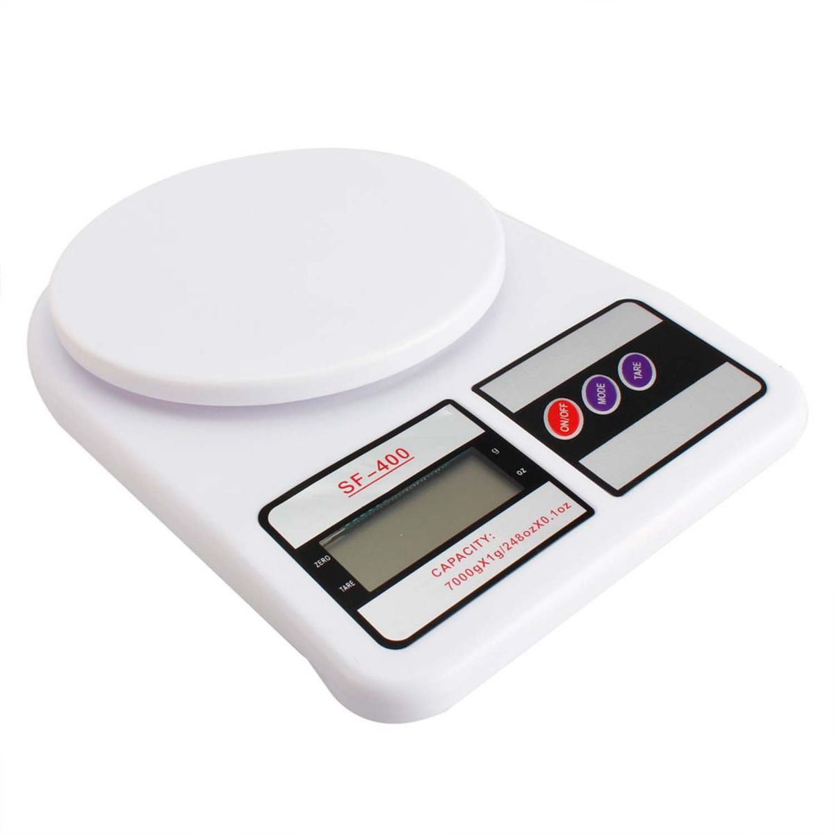 OEM - Balanza Pesa de Cocina Digital 7 Kilos Blanca