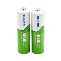PHILCO - Blister Pilas 18650 Recargables 3000mAh Litio-ion 37V para Linternas Swat y Cree