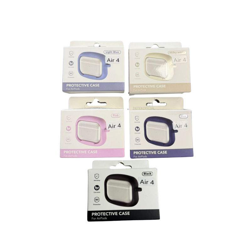 GENERICO - Funda Silicona Color Premium Para AirPods 4 2024 Negro