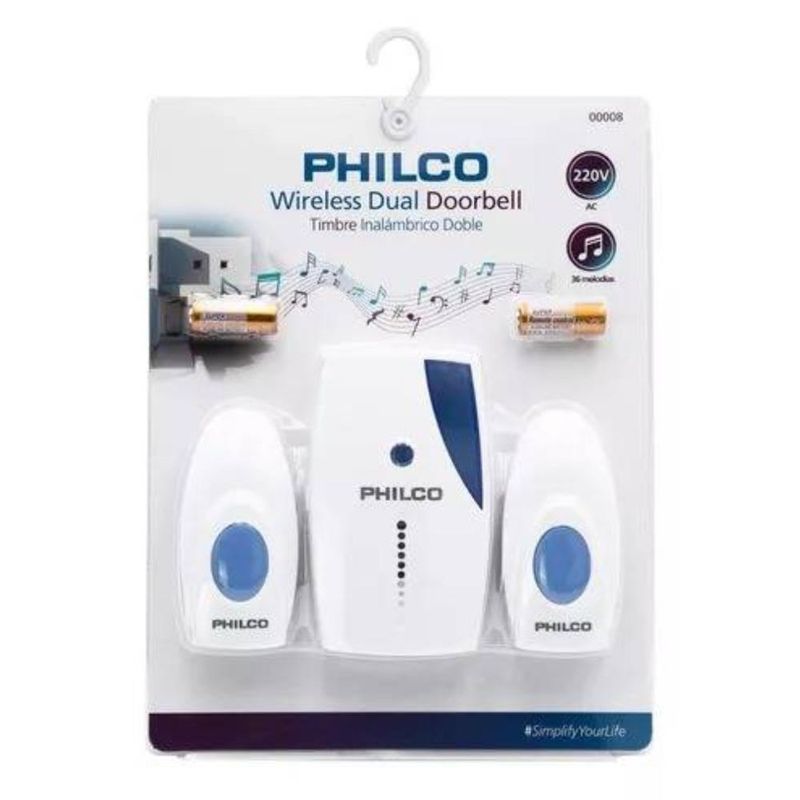 PHILCO - Timbre Inalámbrico PHILCO DB-8 220V Doble interruptor