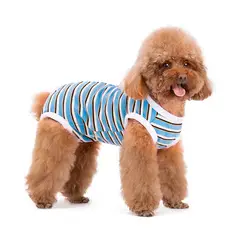 GENERICO - Traje Derecuperación Quirúrgica Azul Y Blanco Para Perros Talla S