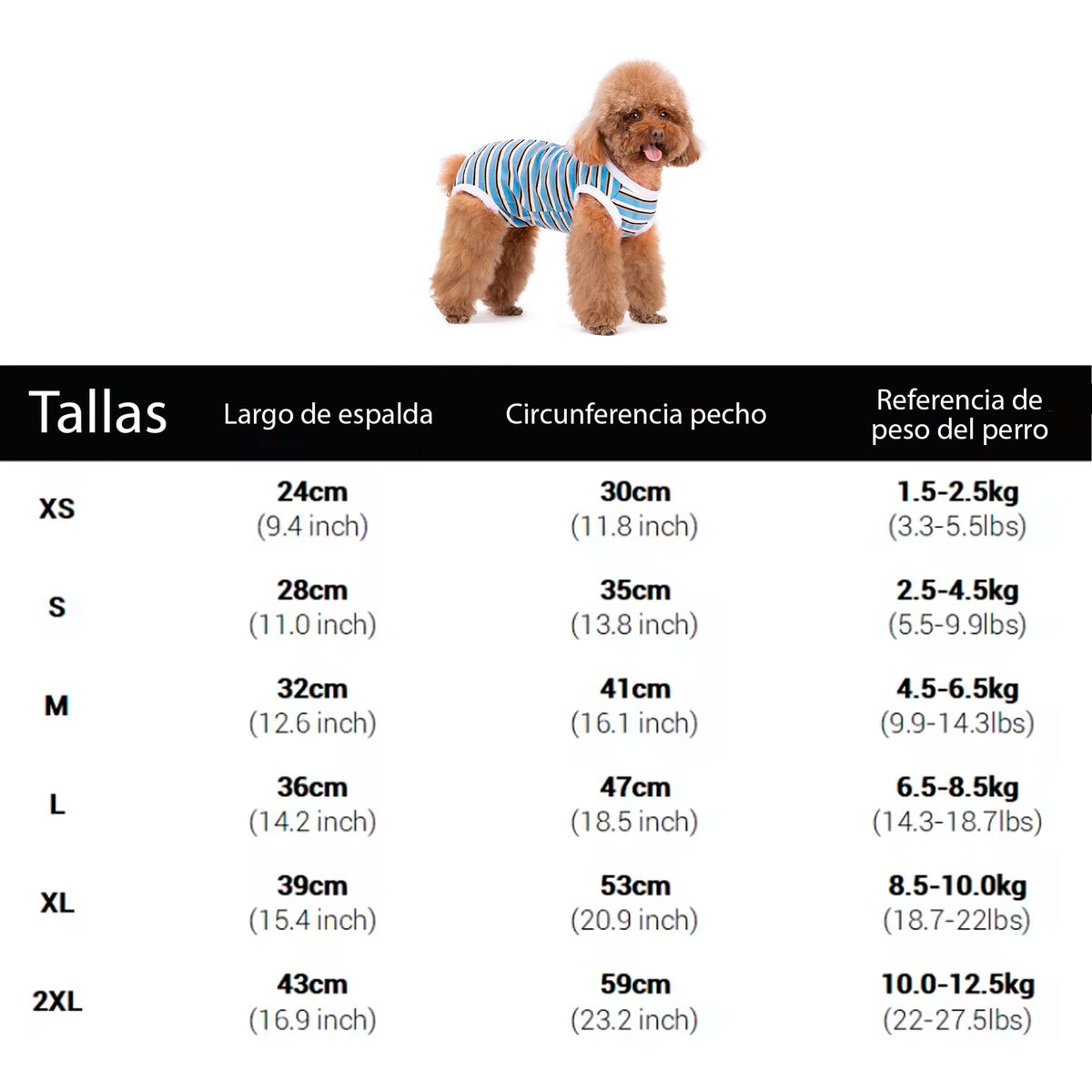GENERICO - Traje Derecuperación Quirúrgica Azul Y Blanco Para Perros Talla S