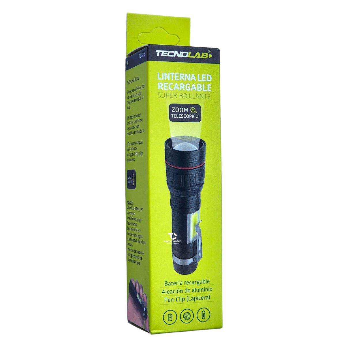 TECNOLAB - Linterna Led Recargable Usb Tecnolab TL325