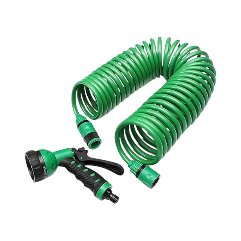 GENERICO - Manguera De Jardín 7,5 Metros Espiral Expandible + Rociador CF