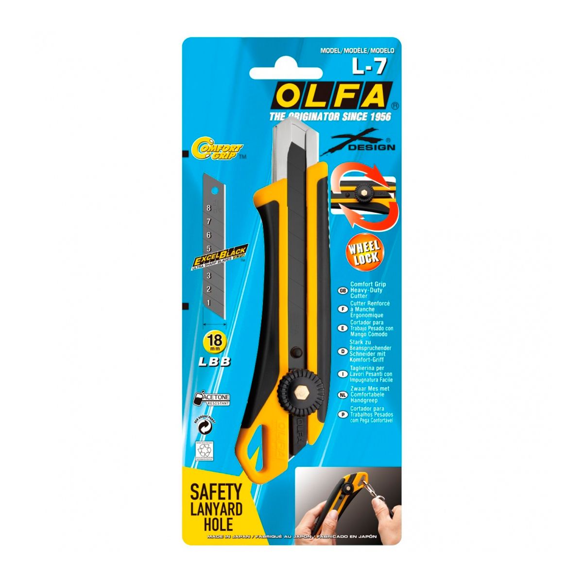 OLFA - Cuchillo Industrial L-7 de 18 mm - OLFA