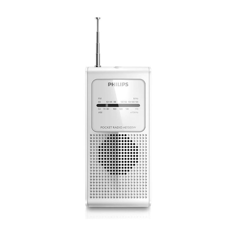 PHILIPS - Radio Portátil Philips de Bolsillo AM FM Blanca