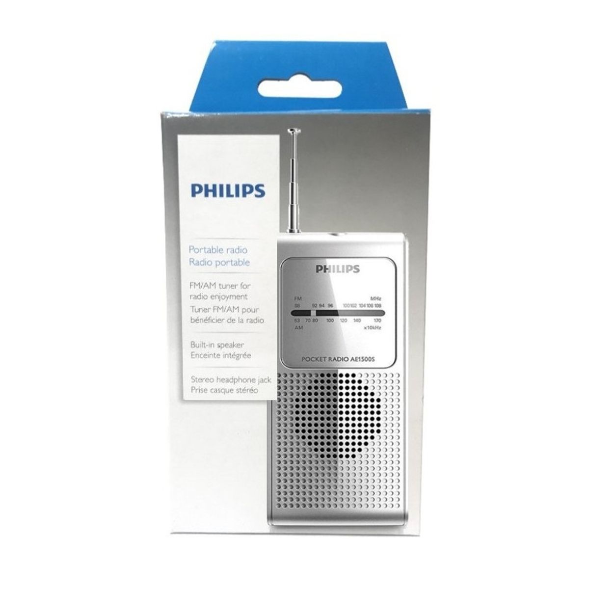 PHILIPS - Radio Portátil Philips de Bolsillo AM FM Blanca