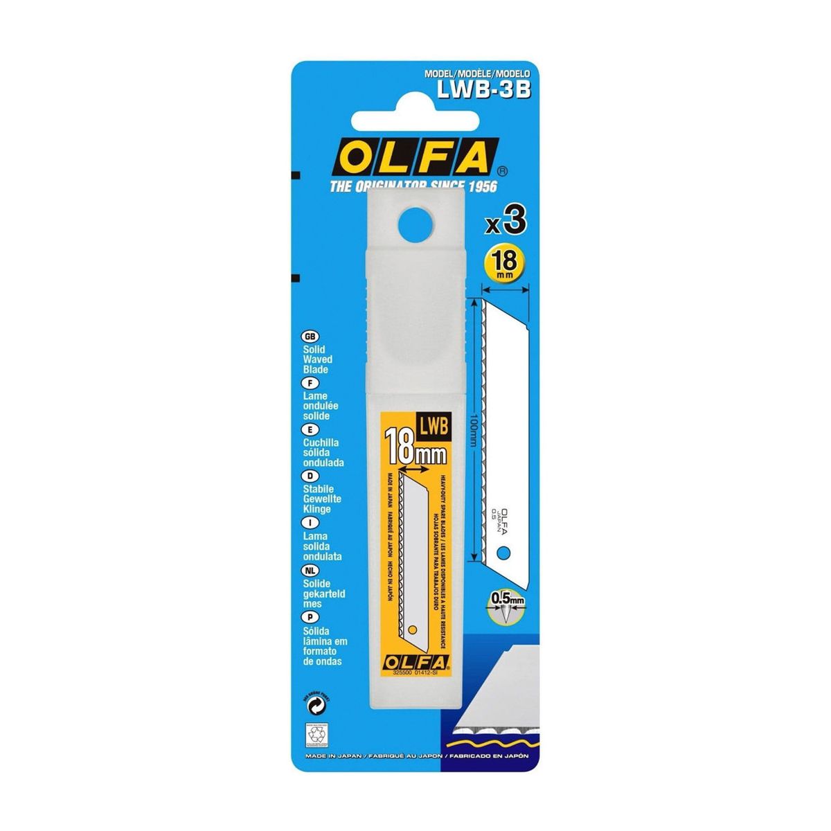 OLFA - Repuesto hoja con filo ondulado 10mm LWB-3B 3 Un - OLFA