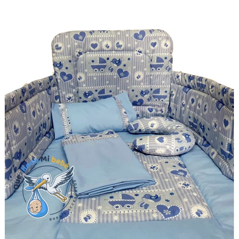 GENERICO - Set para Cuna Estándar Celeste Cochesito