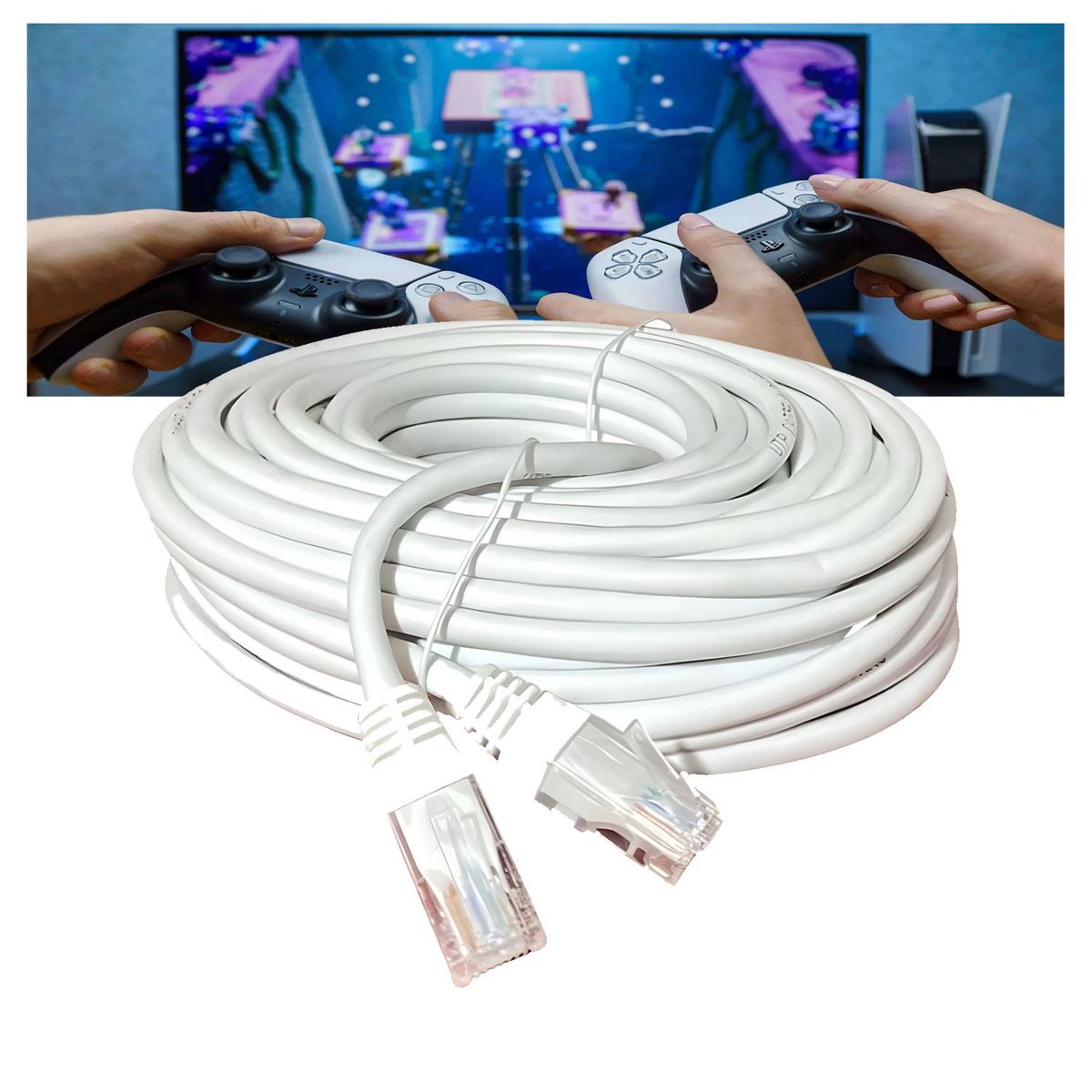 GENERICO - Cable De Red Internet Alta Velocidad Para Videjouegos Cat6 10 Metros