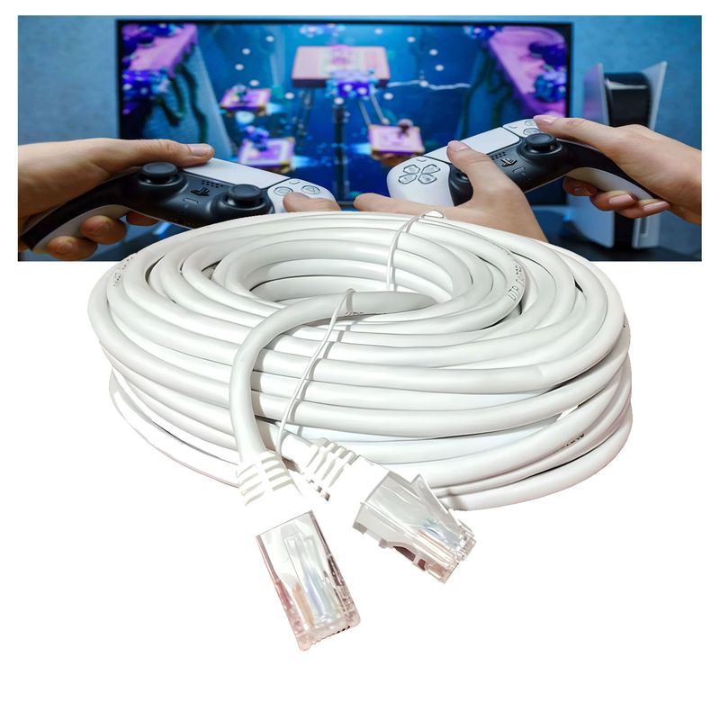 GENERICO - Cable De Red Internet Alta Velocidad Para Videjouegos Cat6 20 Metros