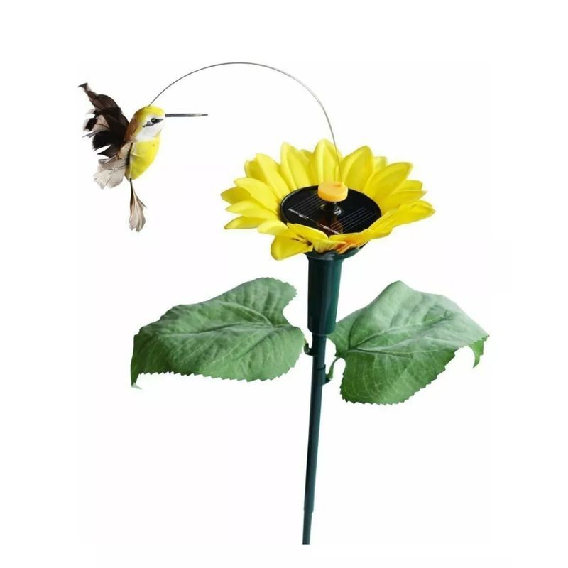 GENERICO - Estaca Solar COLIBRÍ Giratorio en Girasol Decoración Jardín