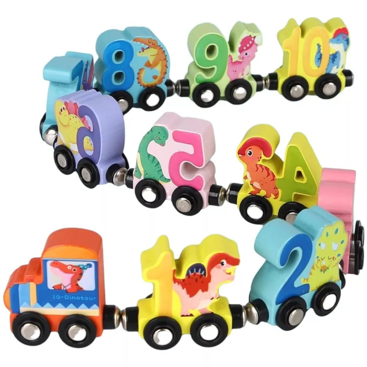 GENERICO - Tren De Animales Juguete Didáctico En Madera Estimulación