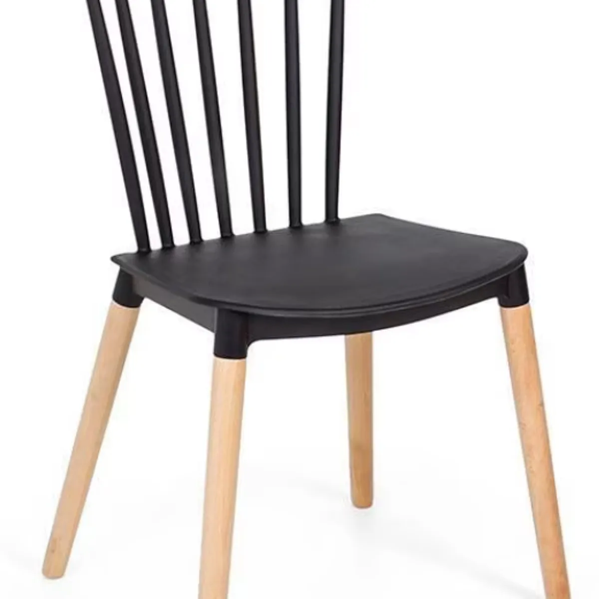 HABITA2 CHILE - Pack 4 Silla de Comedor Windsor de Polipropileno Negro