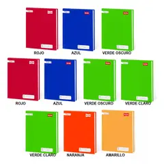 GENERICO - Pack 10 Cuadernos College Liso 7 mm X 80 h Colores Varios