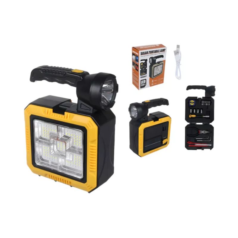 GENERICO - Lámpara Linterna Solar Led Portátil 4 en1 Kit De Herramientas