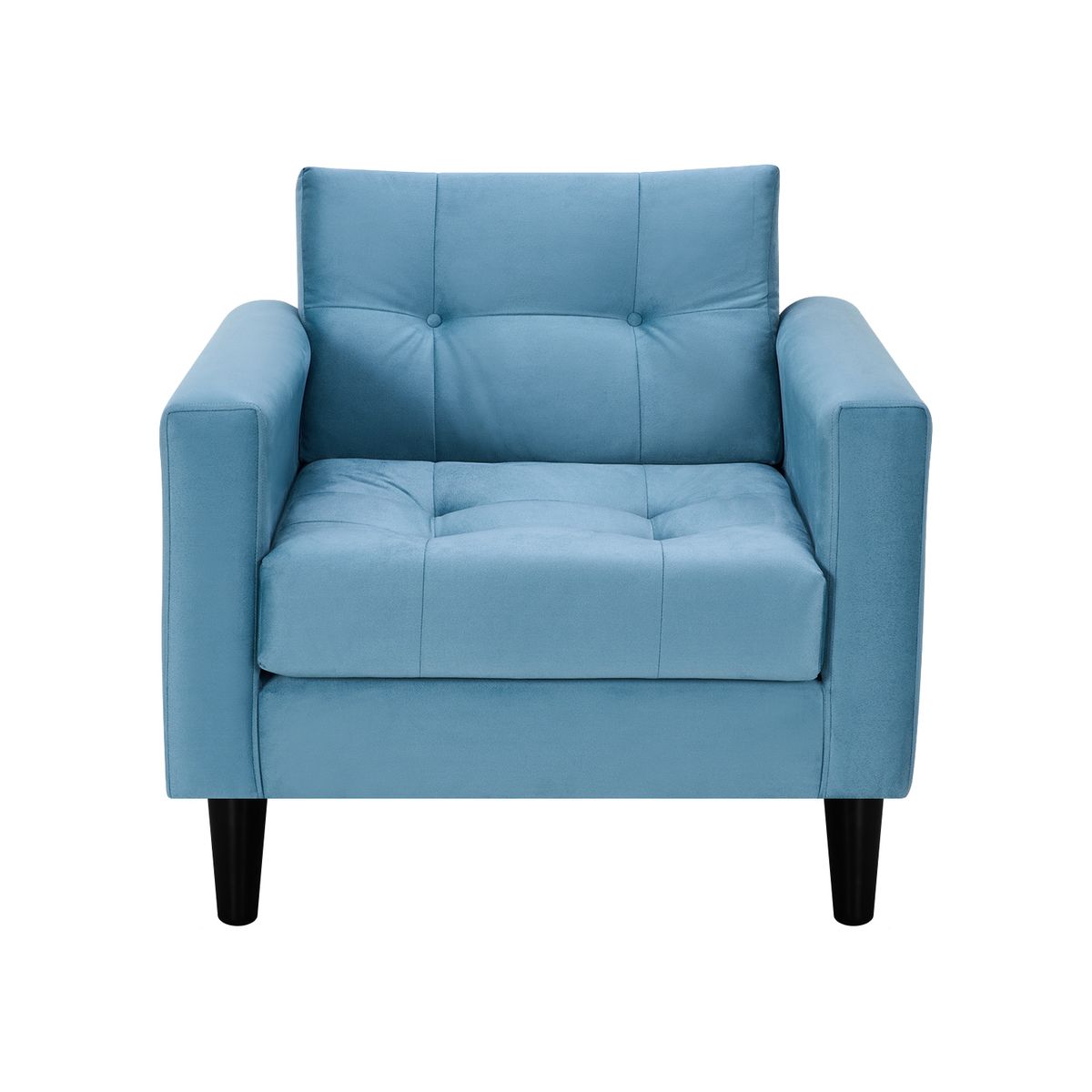 BODEVIR - Sofa Retro 1C Felpa 00 Azul Petroleo