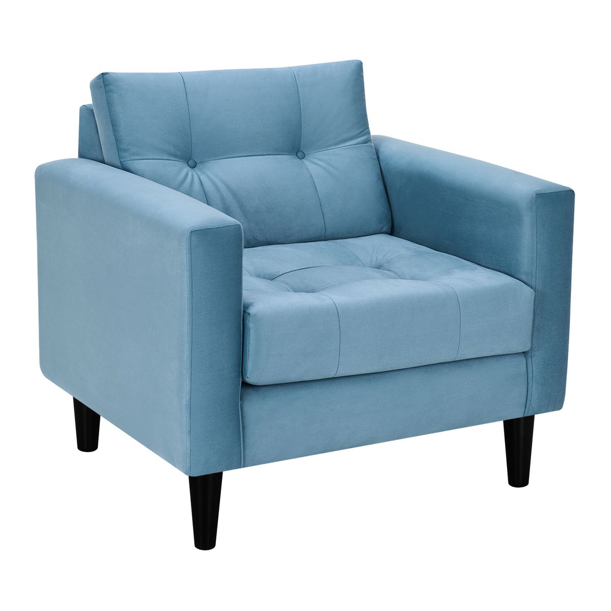 BODEVIR - Sofa Retro 1C Felpa 00 Azul Petroleo