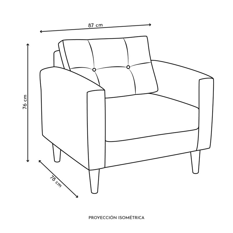 BODEVIR - Sofa Retro 1C Felpa 00 Gris