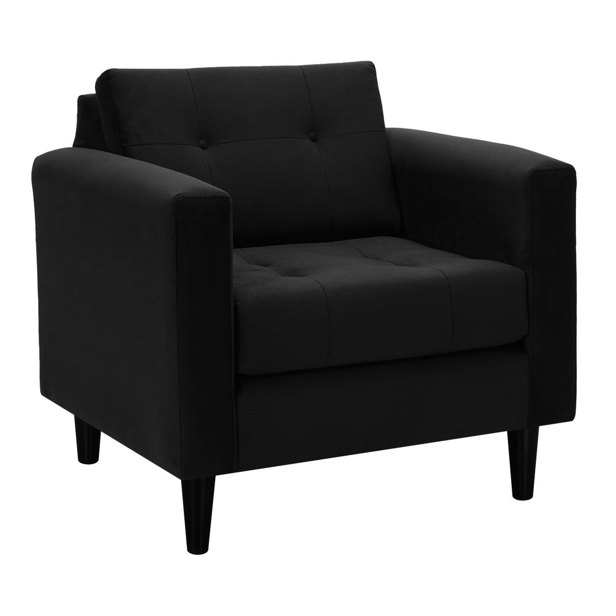 BODEVIR - Sofa Retro 1C Felpa 00 Negro