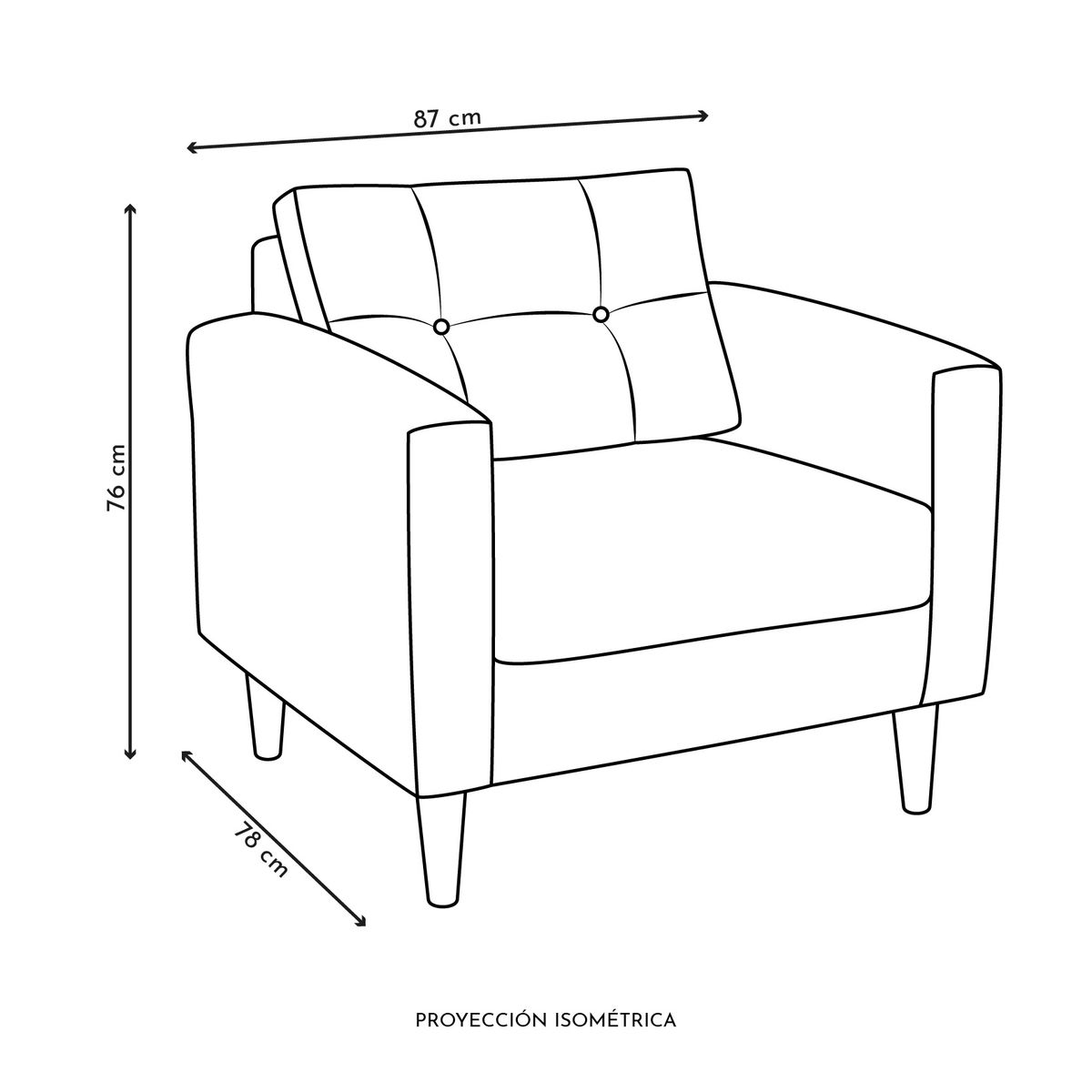 BODEVIR - Sofa Retro 1C Felpa 00 Crudo