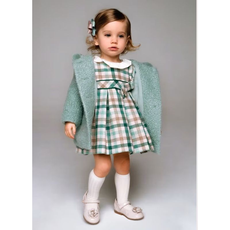 MAYORAL - Elegante Vestido cuadros cuello volante bebé