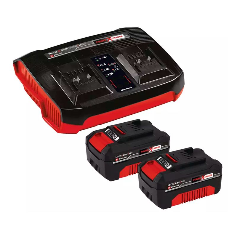 EINHELL - Cargador Doble mas 2 Baterías 4 AH