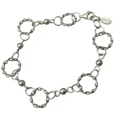 GENERICO - PULSERA CIRCULOS FINA PLATA ITALIANA LEY 925