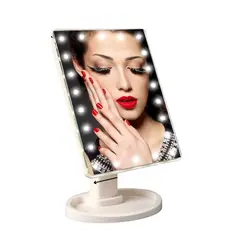 GENERICO - Espejo Maquillaje Led 16 Luces Táctil Rotación 360° Usb/pila