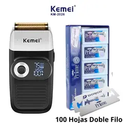 KEMEI - Máquina Afeitadora KM-2026 + 100 Hojas Dorco