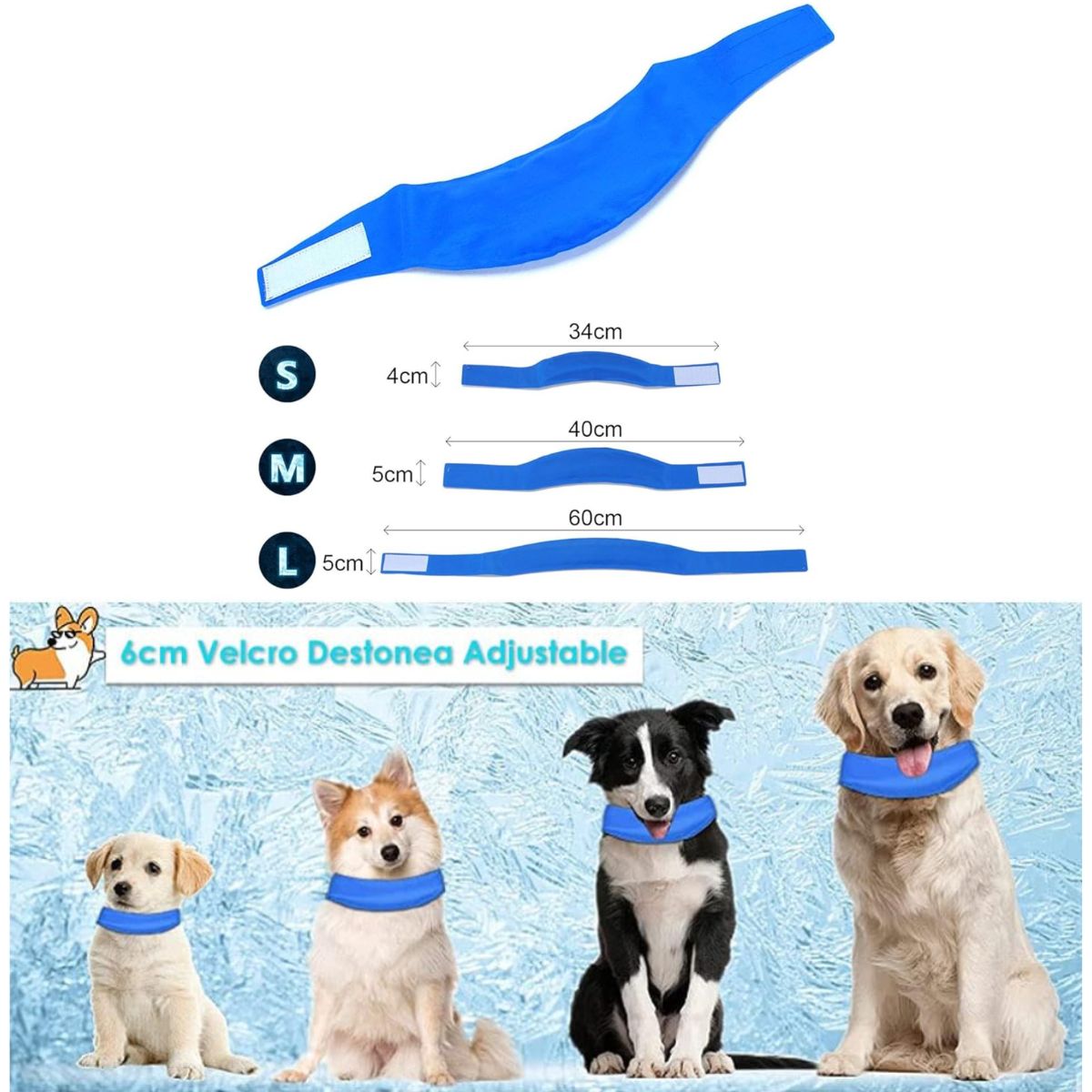 GENERICO - Collar De Gel Frio Refrescante Para Mascotas Perros 40cm