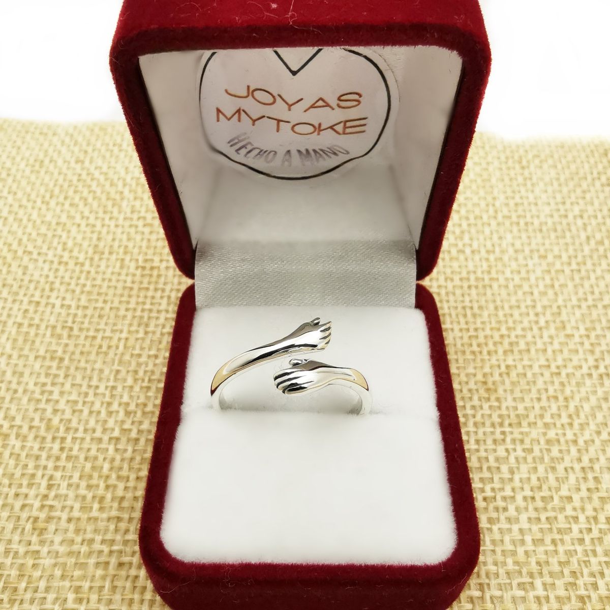 JOYAS MYTOKE - Anillo Abrazo Eterno Plata Fina 925 Ajustable