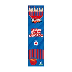PROARTE - Set 12 Lapiz Bicolor Azul/rojo Delgado